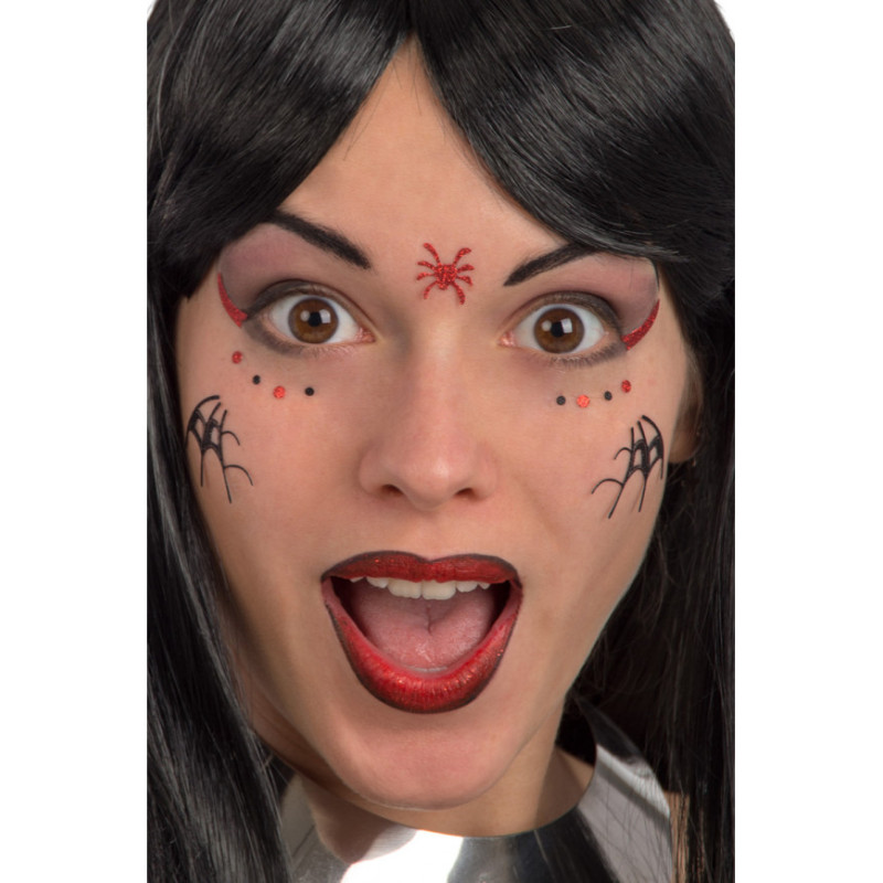 Nálepky na tvár s motívom pavúka